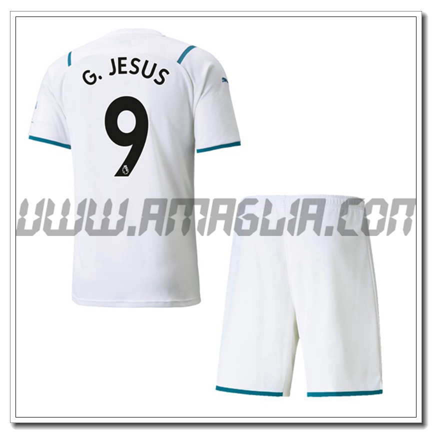 Kit Maglia G.JESUS 9 Manchester City Bambino Seconda 2021 2022