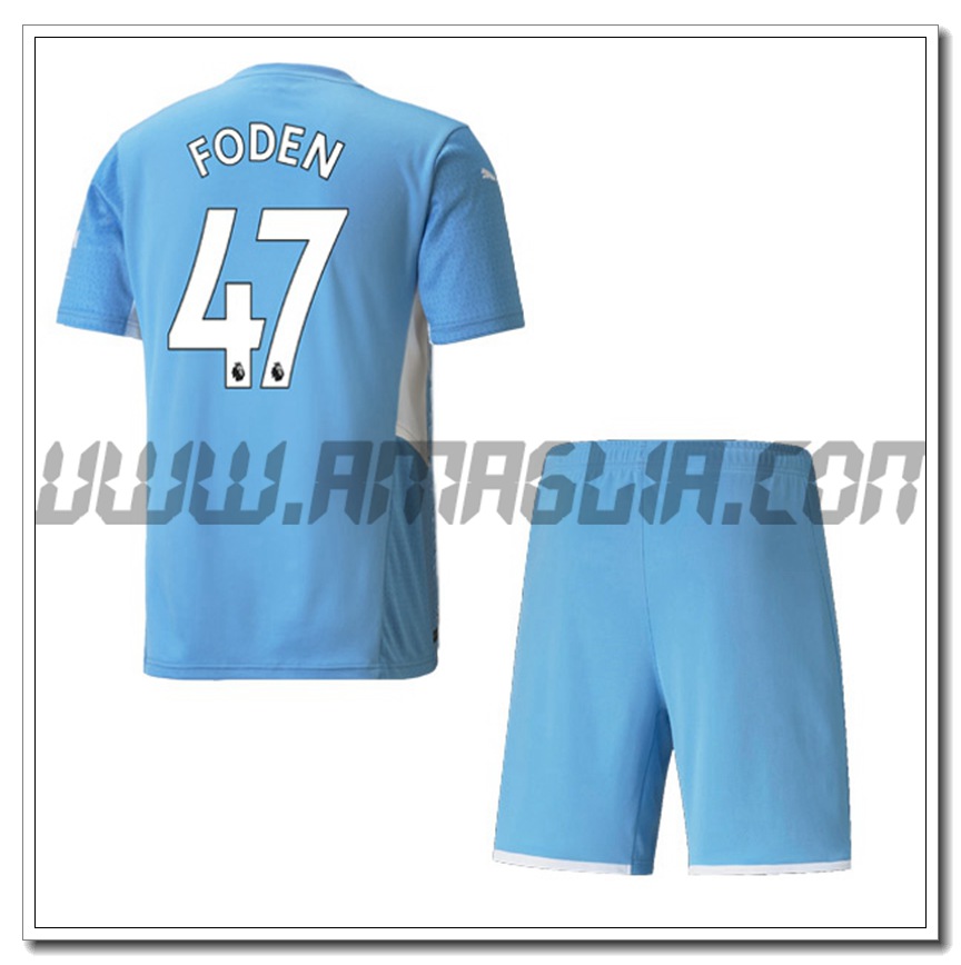 Kit Maglia FODEN 47 Manchester City Bambino Prima 2021 2022