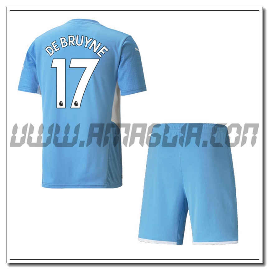 Kit Maglia DEBRUYNE 17 Manchester City Bambino Prima 2021 2022