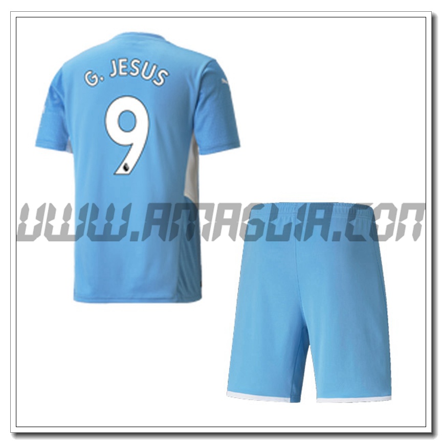 Kit Maglia G.JESUS 9 Manchester City Bambino Prima 2021 2022