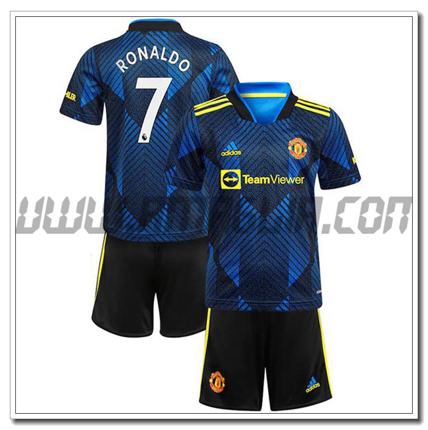 Kit Maglia Ronaldo 7 Manchester United Bambino Terza 2021 2022