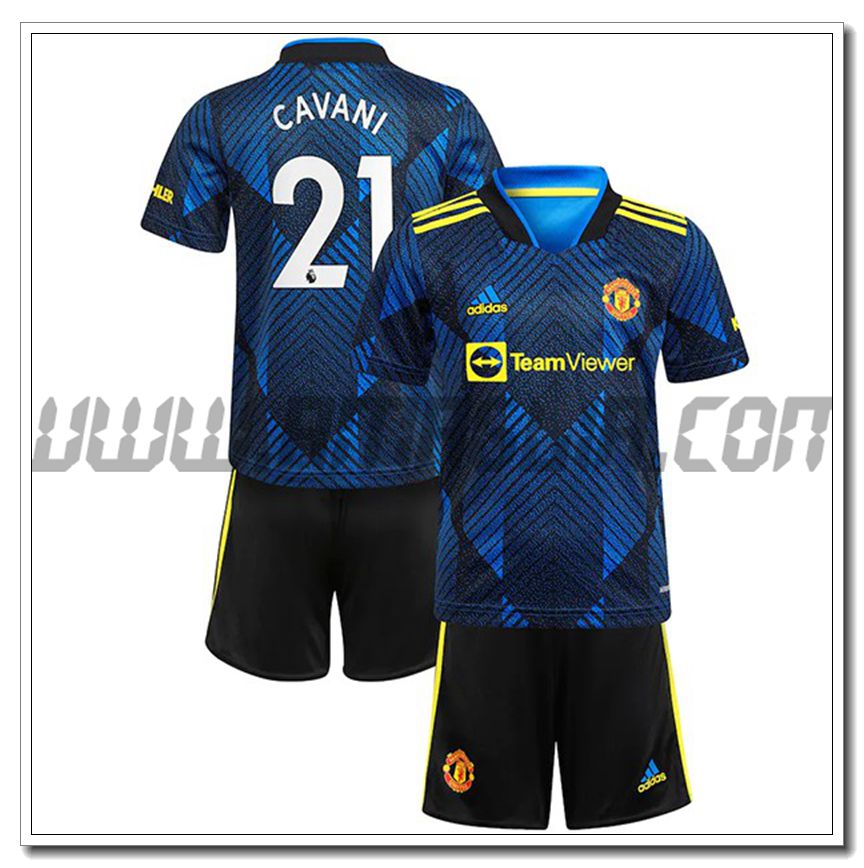 Kit Maglia Cavani 21 Manchester United Bambino Terza 2021 2022