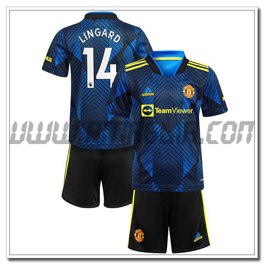 Kit Maglia Lingard 14 Manchester United Bambino Terza 2021 2022