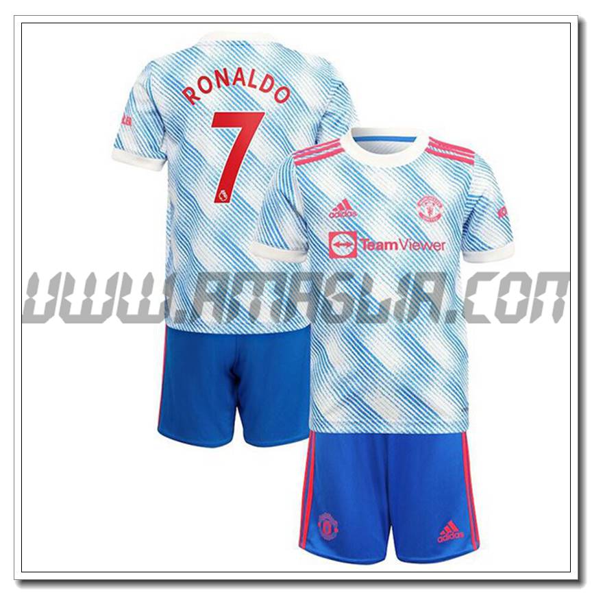 Kit Maglia Ronaldo 7 Manchester United Bambino Seconda 2021 2022