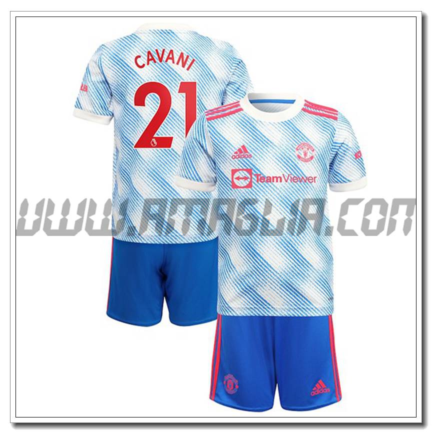 Kit Maglia Cavani 21 Manchester United Bambino Seconda 2021 2022