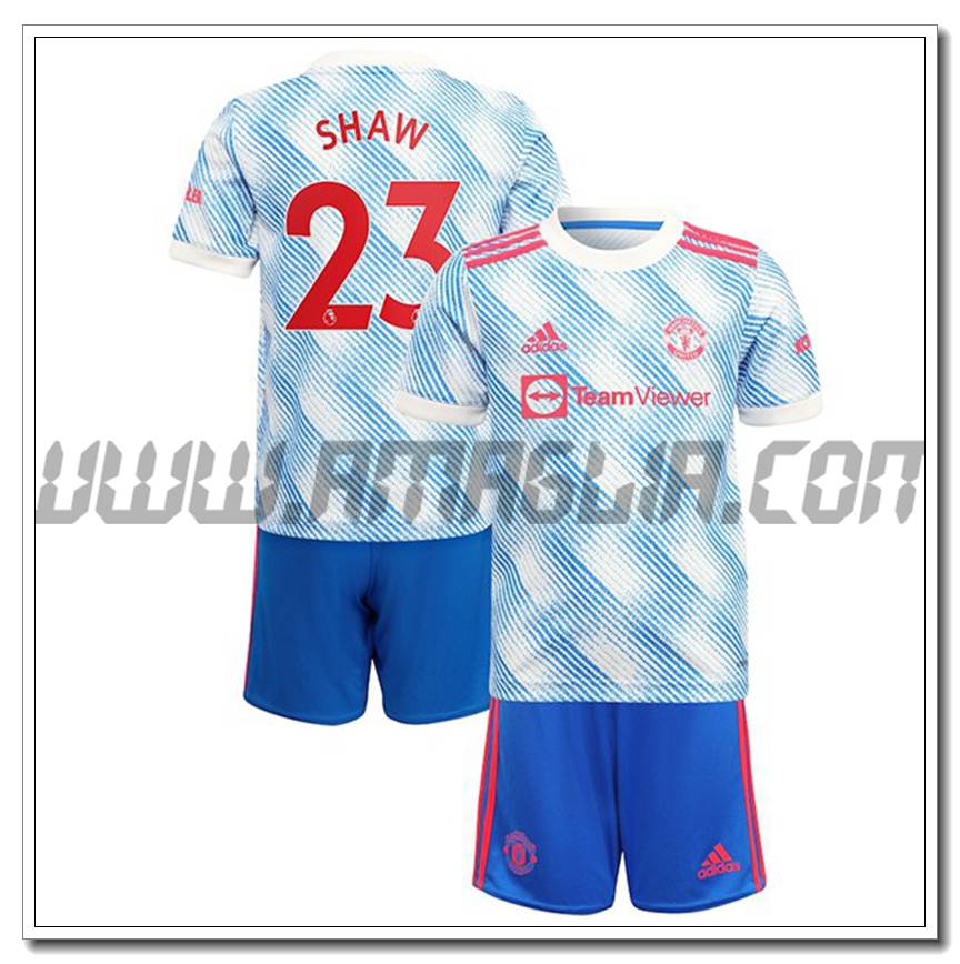 Kit Maglia Shaw 23 Manchester United Bambino Seconda 2021 2022