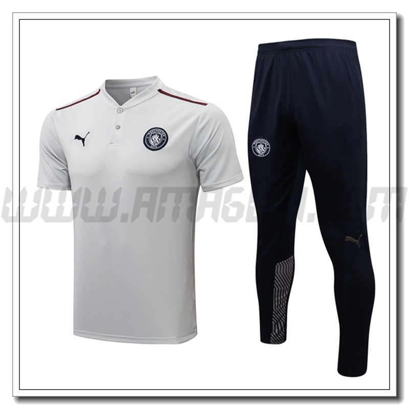 Maglia Polo Manchester City + Pantaloni Grigio/Nero 2021 2022