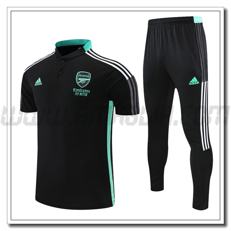Maglia Polo FC Arsenal + Pantaloni Nero/Verde 2021 2022