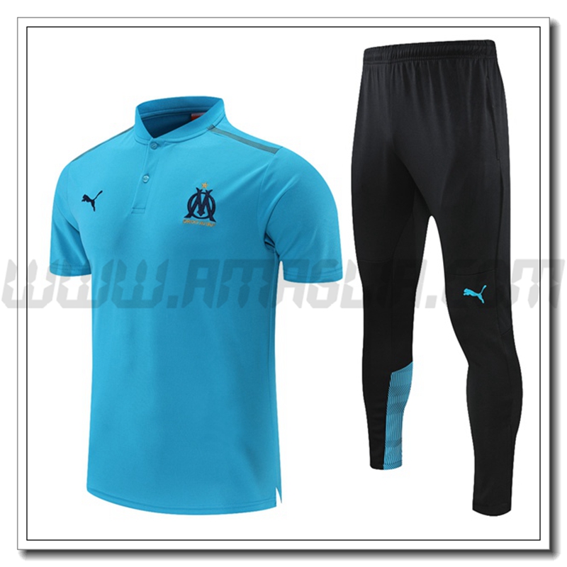 Maglia Polo Marsiglia OM + Pantaloni Grigio/Blu 2021 2022