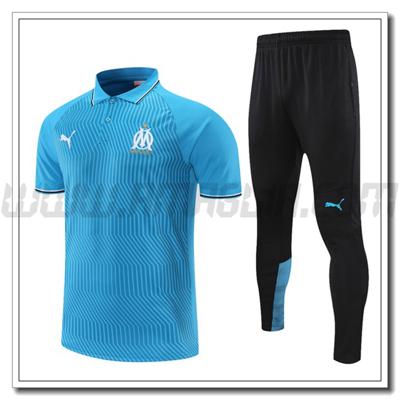 Maglia Polo Marsiglia OM + Pantaloni Blu/Grigio 2021 2022