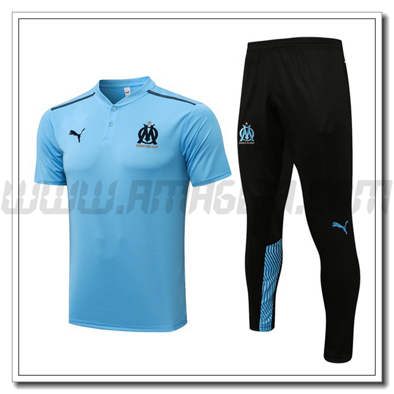 Maglia Polo Marsiglia OM + Pantaloni Grigio/Nero 2021 2022 -01