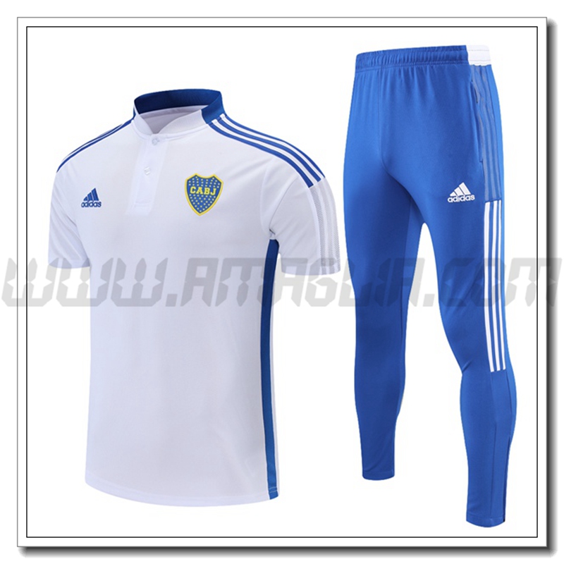 Maglia Polo Boca Juniors + Pantaloni Bianco/Blu 2021 2022
