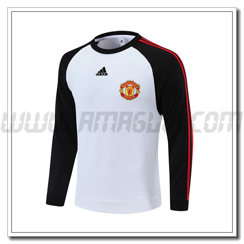 Felpa Allenamento Manchester United Bianco/Nero 2021 2022
