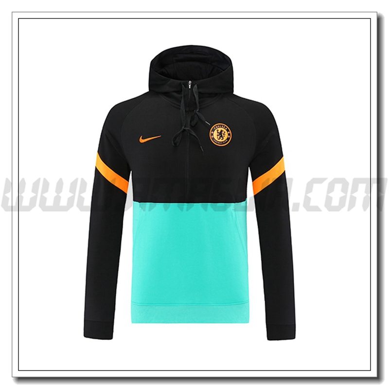 Felpa con Cappuccio FC Chelsea Blu/Verde 2021 2022
