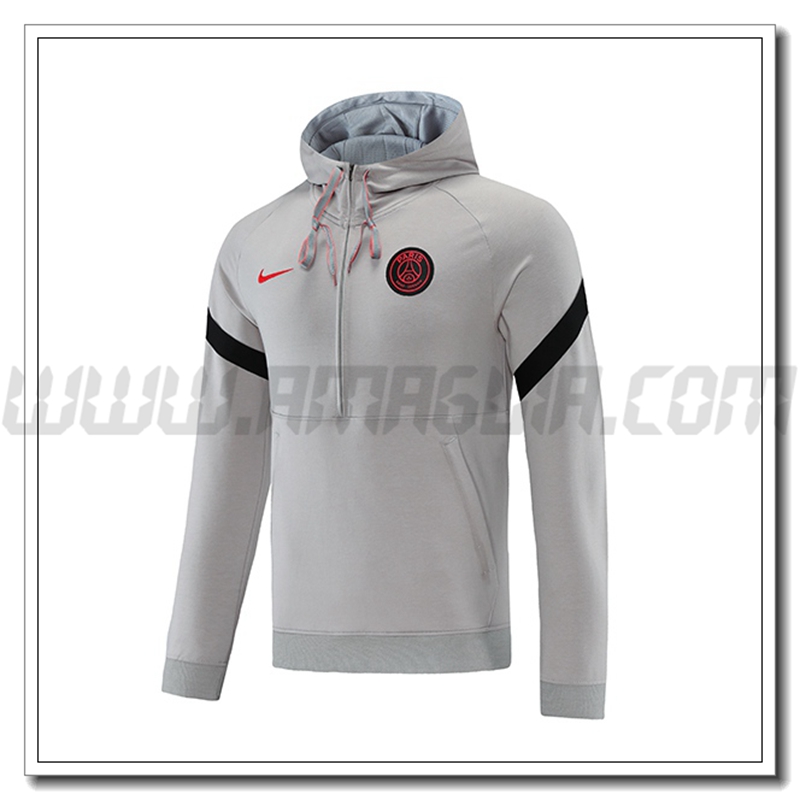 Felpa con Cappuccio Jordan PSG Nero/Grigio 2021 2022