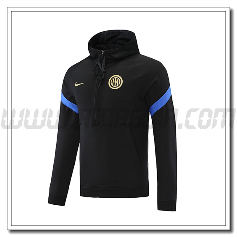 Felpa con Cappuccio Inter Milan Nero/Blu 2021 2022