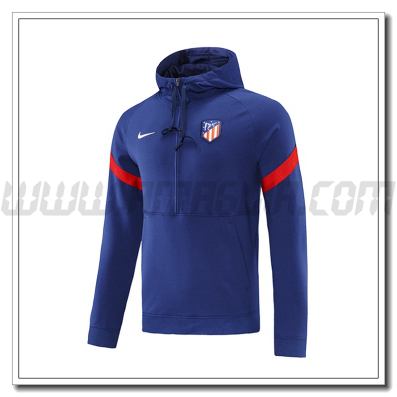 Felpa con Cappuccio Atletico Madrid Blu/Rosso 2021 2022