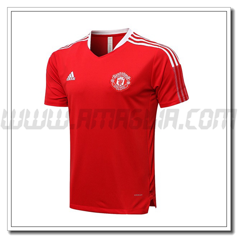 Maglia Polo Manchester United Rosso/Bianco 2021 2022 -02