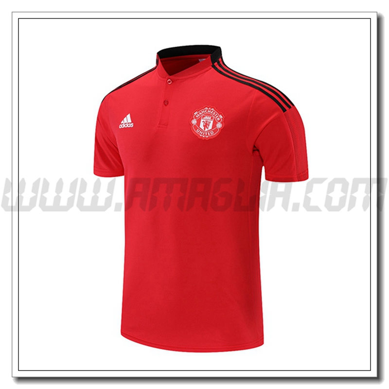 Maglia Polo Manchester United Nero/Rosso 2021 2022