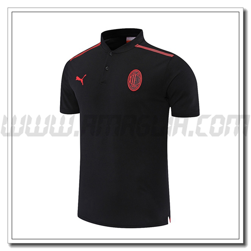 Maglia Polo AC Milan Nero/Rosso 2021 2022 -01
