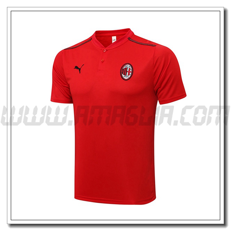 Maglia Polo AC Milan Rosso/Nero 2021 2022