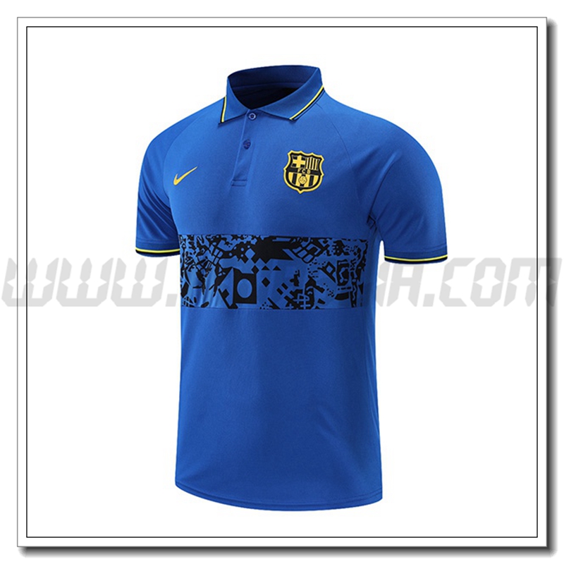 Maglia Polo FC Barcellona Nero/Blu 2021 2022 -01