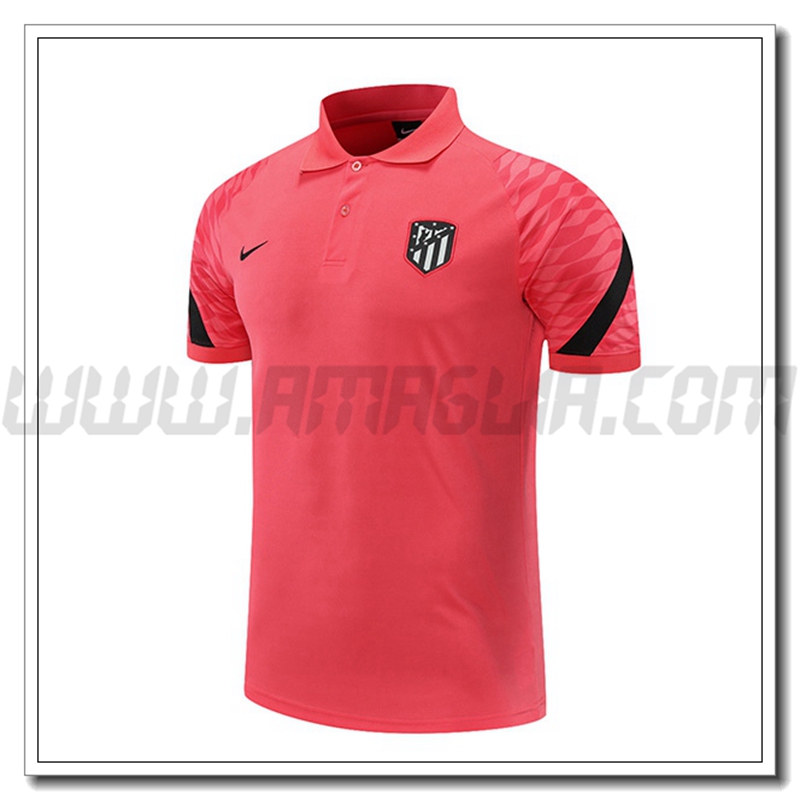 Maglia Polo Atletico Madrid Nero/Rosso 2021 2022