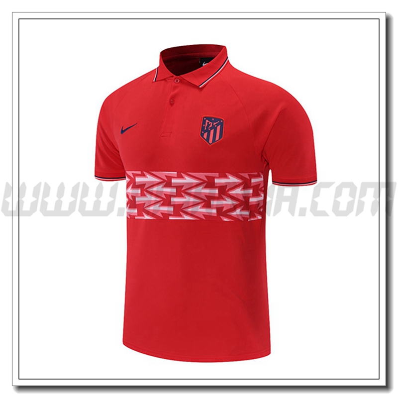 Maglia Polo Atletico Madrid Bianco/Rosso 2021 2022