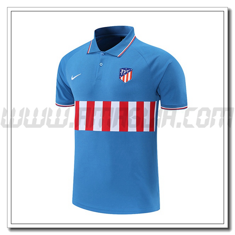 Maglia Polo Atletico Madrid Blu/Rosso/Bianco 2021 2022