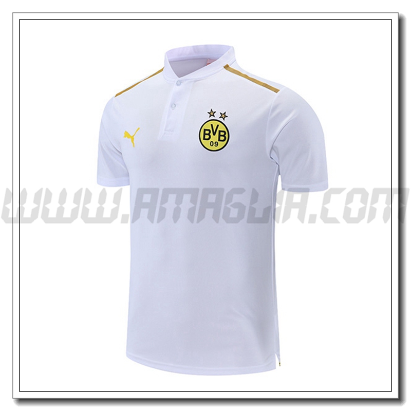 Maglia Polo Dortmund BVB Bianco/Giallo 2021 2022