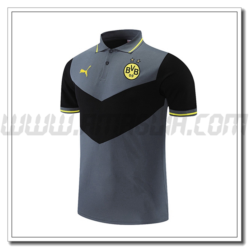Maglia Polo Dortmund BVB Nero/Grigio 2021 2022