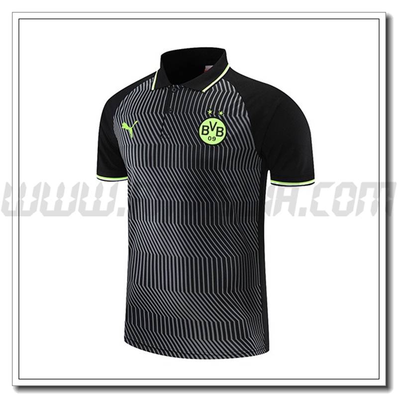 Maglia Polo Dortmund BVB Grigio/Nero 2021 2022