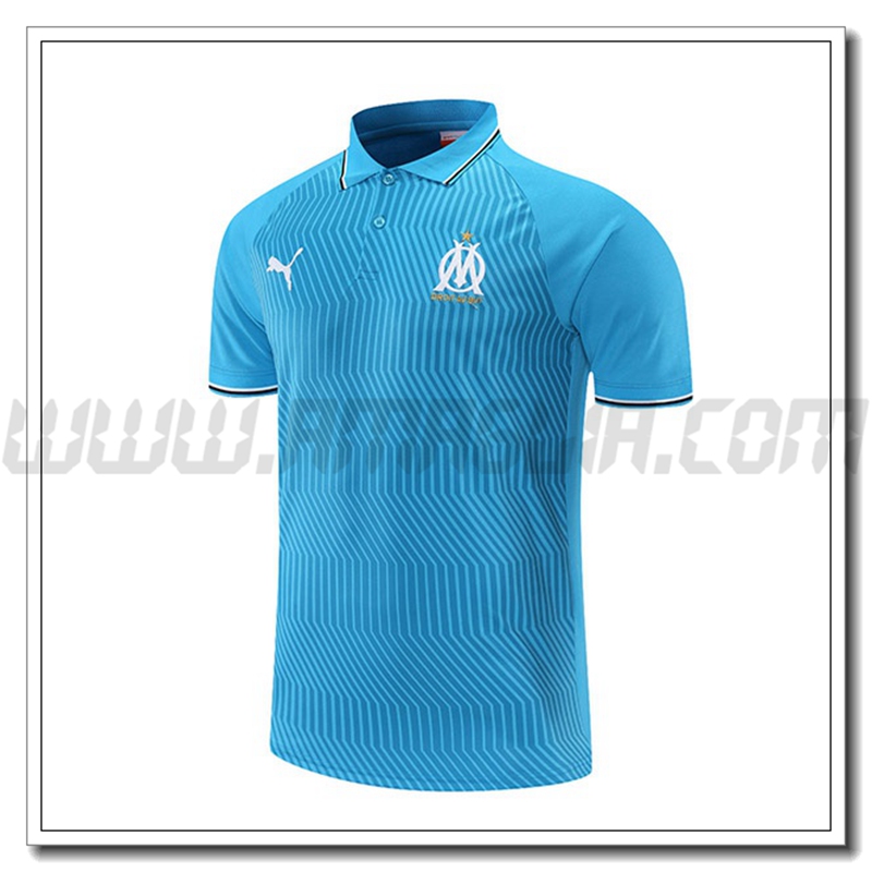 Maglia Polo Marsiglia OM Blu/Grigio 2021 2022