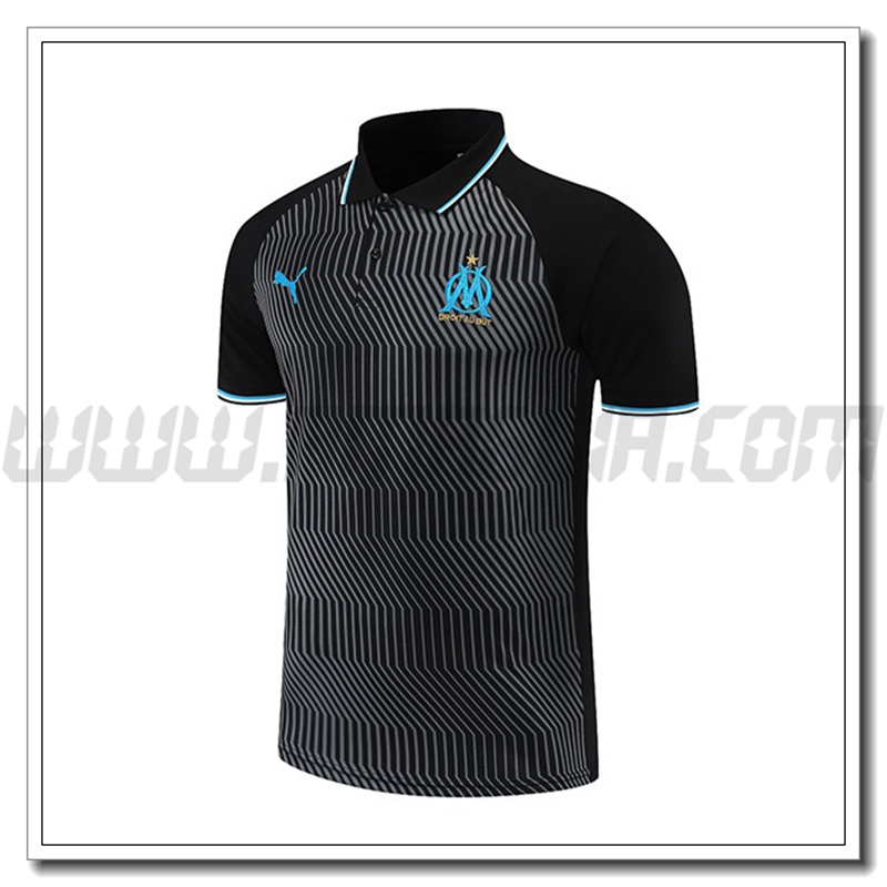 Maglia Polo Marsiglia OM Grigio/Nero 2021 2022