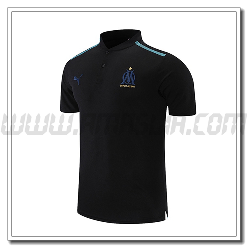 Maglia Polo Marsiglia OM Nero/Blu 2021 2022
