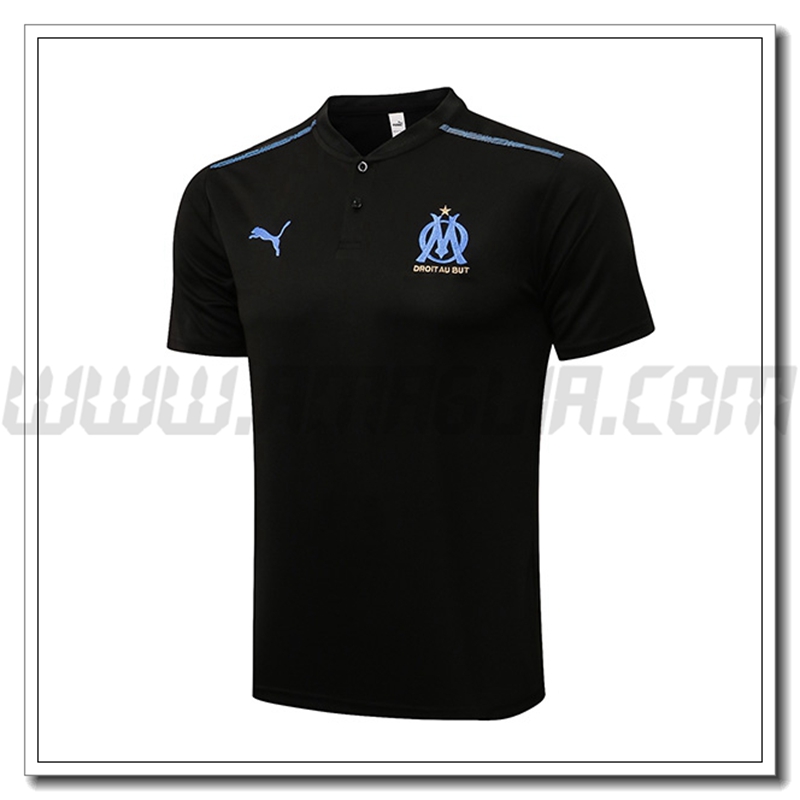 Maglia Polo Marsiglia OM Nero/Blu 2021 2022 -01