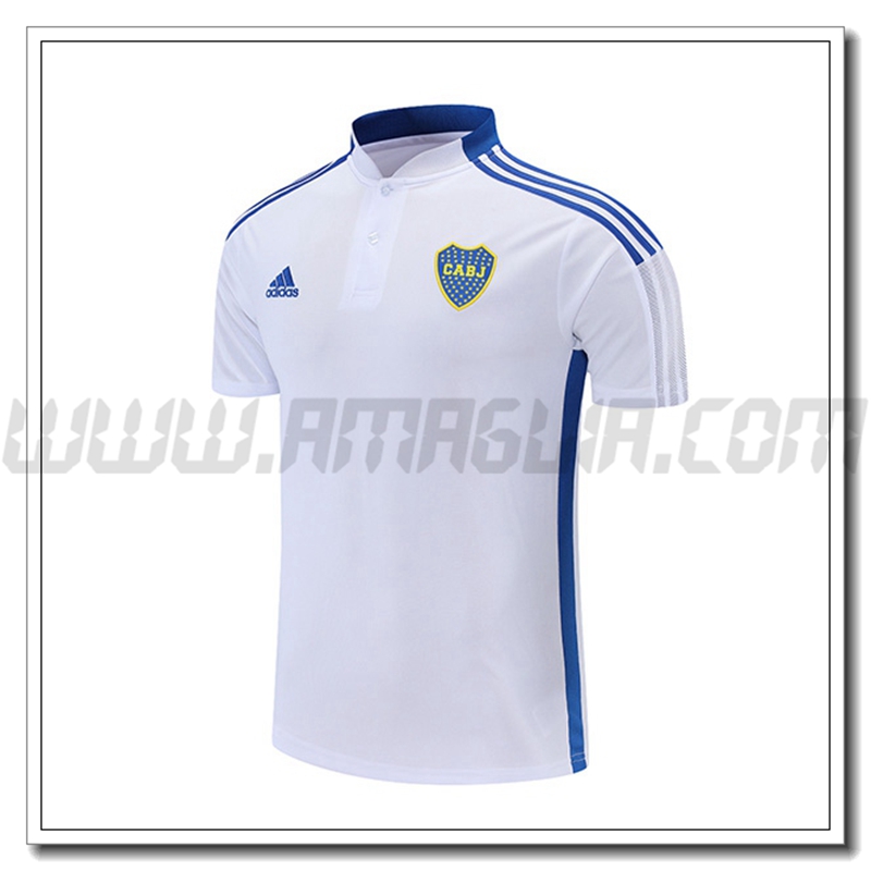 Maglia Polo Boca Juniors Bianco/Blu 2021 2022