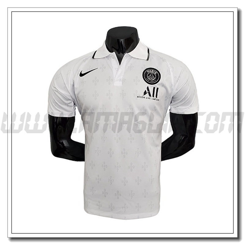 Maglia Polo Jordan PSG Bianco 2021 2022 -01