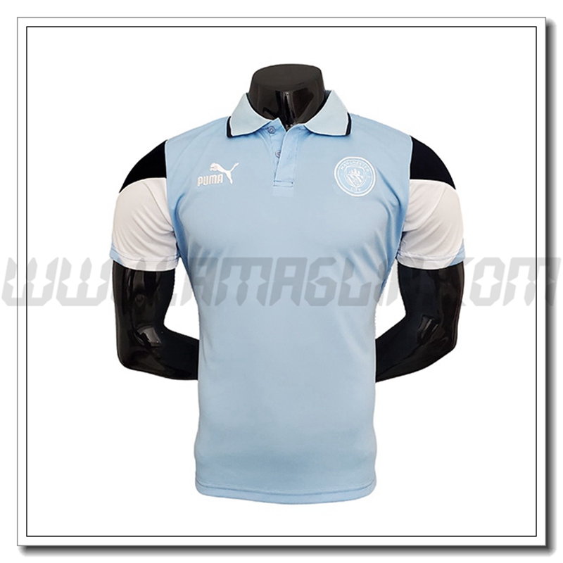 Maglia Polo Manchester City Blu/Nero/Bianco 2021 2022
