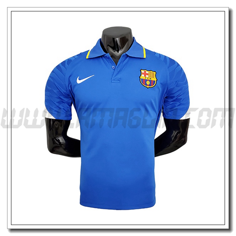Maglia Polo FC Barcellona Bianco/Blu 2021 2022