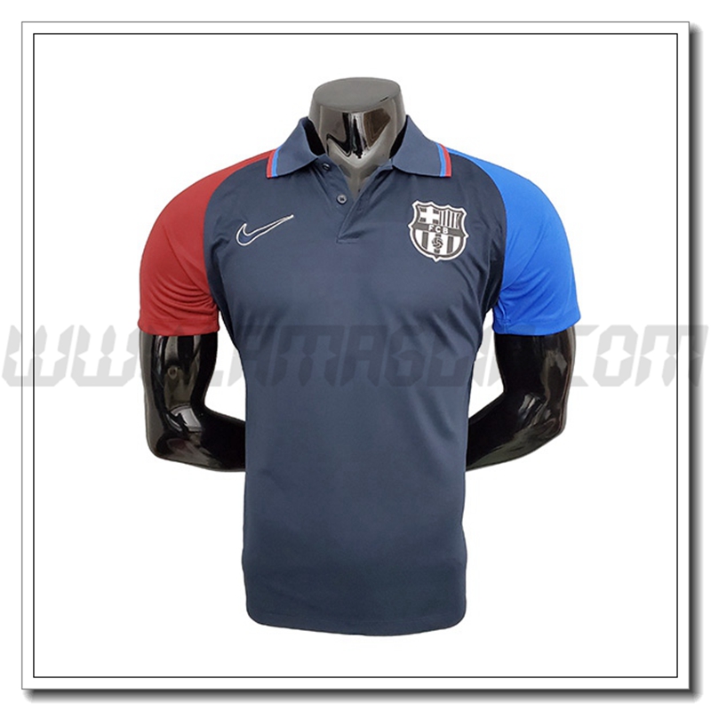 Maglia Polo FC Barcellona Blu/Blu Marino 2021 2022