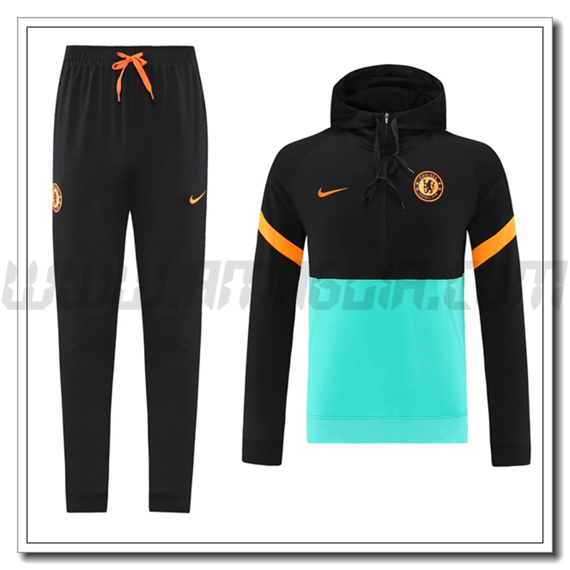 Tuta Giacca con Cappuccio FC Chelsea Blu/Verde 2021 2022