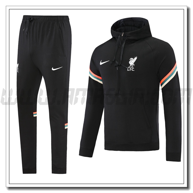 Tuta Giacca con Cappuccio FC Liverpool Bianco/Nero 2021 2022