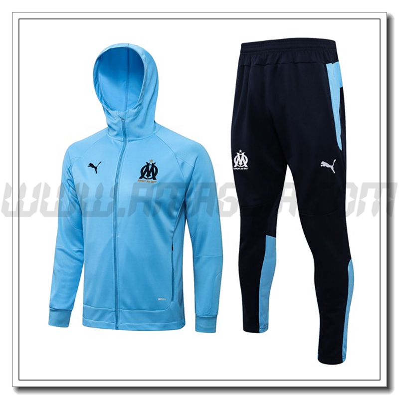 Tuta Giacca con Cappuccio Marsiglia OM Blu 2021 2022