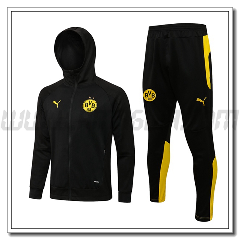 Tuta Giacca con Cappuccio Dortmund BVB Nero 2021 2022