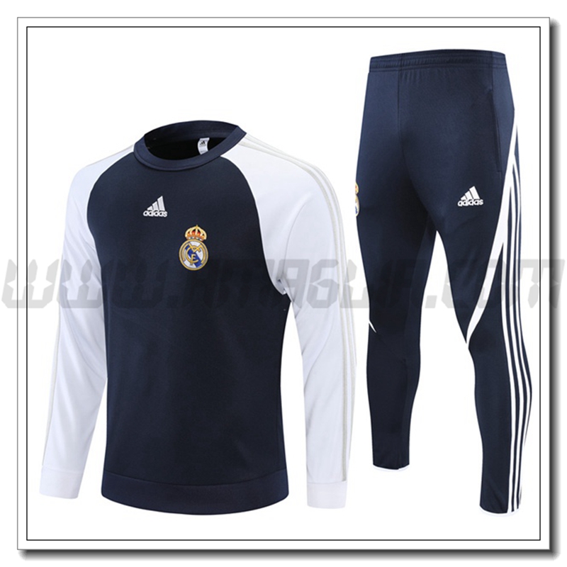 Tuta Allenamento Real Madrid Bambino Blu Marino/Bianco 2021 2022