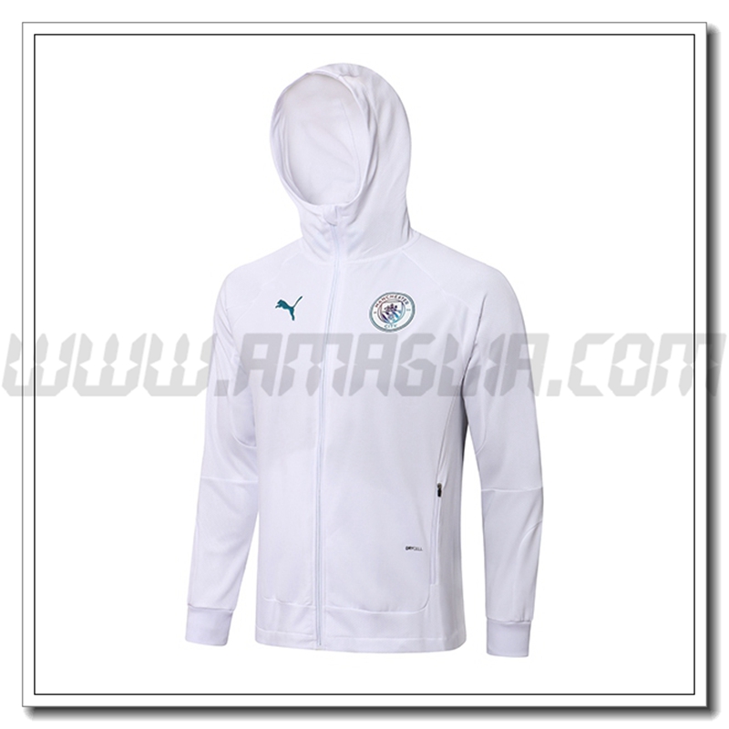 Giacca con Cappuccio Manchester United Bianco 2021 2022