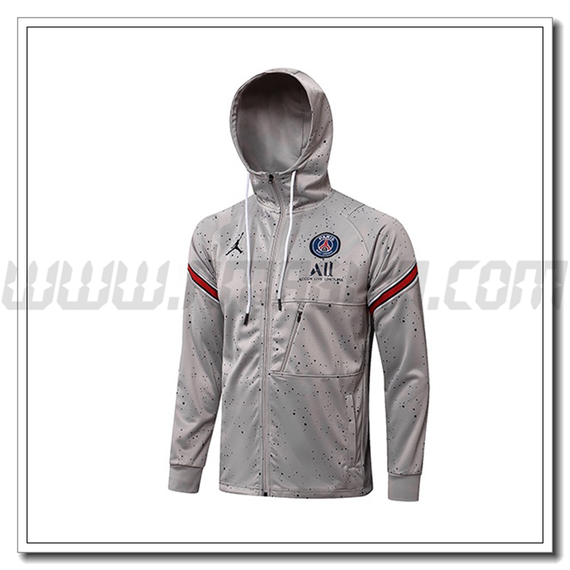 Giacca con Cappuccio Jordan PSG Grigio 2021 2022