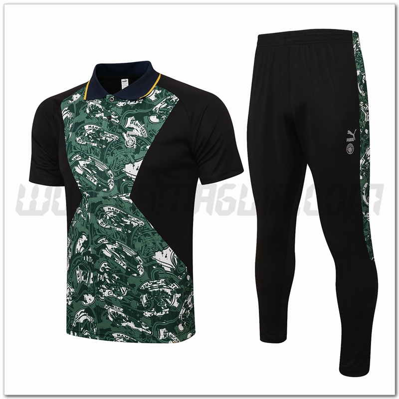 Maglia Polo Manchester City + Pantaloni Nero/Verde 2021 2022