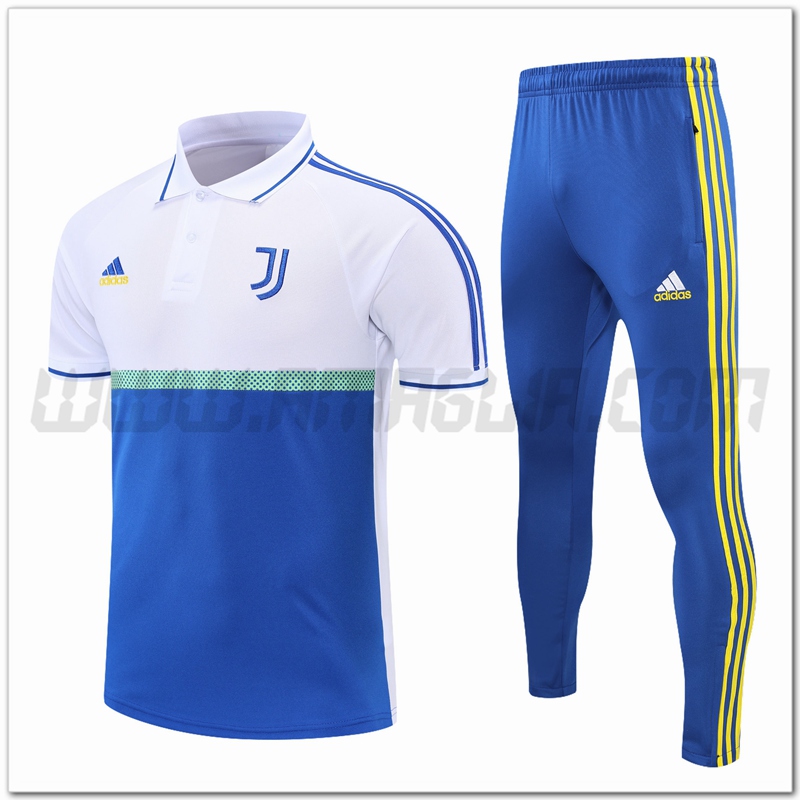 Maglia Polo Juventus + Pantaloni Bianco/Blu 2021 2022